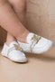 Metal Buckle and Ribbon Detailed Baby Moccasin Shoes - 8