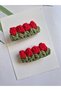 Ottoman Red Tulip Elegance Model Handmade Knitted 2-Piece Clip Buckle Hair Accessory (Suitable for All Age Groups) - 4
