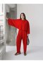 Women's Lyra Modal Batwing Sleeve Blouse- Pleated Baggy Pants Set, Top and Bottom Set - 4