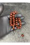 High-End Shalami Cut Ottoman Simile Crimped Amber Prayer Beads - 2