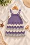 Baby Girl Zigzag Patterned Knitwear Dress Long Sleeve Badili 2-Piece Set 3-6-9-12Months