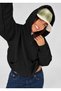 Hooded Zippered Plain Unprinted Sweatshirt Cardigan Black-White-Pink-Gray Melange-Smoke Gray - 2