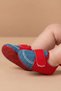 Red-Blue Denim Detailed Velcro Baby First Step Shoes / Booties - 6