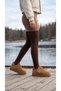 Women's Rope Lace-Up Suede Star Detailed Thick Sole Boots & Booties - 7