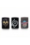 Set of 3 Refillable Metal Windproof Lighters - Zippo Style Collectible (Set 7)