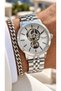 Automatic Battery-Free, Silver Steel Strap, White Dial Men's Wristwatch in Stylish Box
