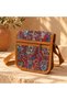 Cnt-6044 Tan Red Paisley Patterned Mini Crossbody Bag with Tapestry Belt Detail |   Eos Collective - 3
