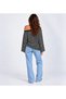 Women's Black Off-Shoulder Thin Striped Blouse - 4