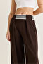 Women's Bitter Brown Striped Elastic Waist Detailed Pleated Wide Leg Trousers 2702 60286663 - 5