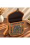 Cnt-6040 Tan Blue Paisley Patterned Tapestry Small Size Messenger Bag |   Eos Collective - 4