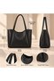Women's Black Shoulder Bag Stylish Daily Hand and Shoulder Bag with Large Internal Volume - 4