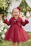 Baby Girl Child 3-Piece Rose Tulle Dress with Knitwear Cardigan and Crown Birthday Special Day Eid Wedding Evening Dress Set 1-4 Years - 6
