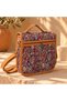 Cnt-6032 Tan Red Paisley Patterned Tapestry Messenger Bag with Handles |   Eos Collective - 3