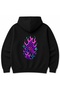 Neon Inferno Retro Pixel Flames & Cyber Grid Graphic Hoodie - 2