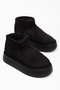 Cara Black Suede Ankle Boots with Furry Inside and Flat Sole Women's Shoes - 3