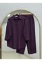Hümanur Washable Mini Buttoned Trousers Set-Ey038 Plum - 2