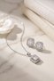 Chain Silver Color Zircon Stone Square Baguette Model Women's Necklace Earring Set - Ebj261010W47128
