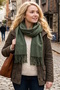 Khaki Green Color Shoulder Shawl Scarf