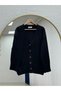 Rosalie 5-Button Six-Line Knitwear Cardigan-Zi̇7086 Black - 2