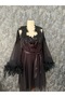 Special Design Feather Detailed 2-Piece Short Dressing Gown and Nightgown Set in a Box