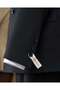 Slim Fit Double-Breasted Pointed Collar Flap Pocket Striped Men's Suit Navy Blue T20205-02 - 6