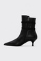 Genuine Leather 019Sza25-828 Black Women's Thin Heel Boots - 2
