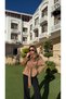 Women's Stand Collar Suede Short Coat Belted Waist Buttoned Suede Jacket - 7