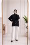 Rosalie 5-Button Six-Line Knitwear Cardigan-Zi̇7086 Black