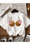 Coconut Bikini Printed Women's Short Sleeve White Tshirt