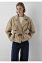 M1110910 Short Trench Coat Jacket Women's Coat Beige