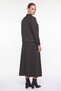 Women's Black Winter Pocketed Leather Detailed Belted Houndstooth Patterned Jacket-Skirt Set - 5