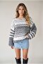 Women's premium multi-colored gradient oversized knit sweater
