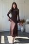 Ruffled Sleeves Lace Midi Dress