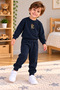 Boys' Ribbed Dinosaur Printed 2-Piece Tracksuit Set – Trendy and Comfortable Combination