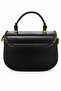 Black Oval Case Stylish Women's Hand and Shoulder Bag with Chain and Logo Detail - 3