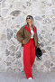Dark Khaki Standard Size Mini Striped Red Jacket - 2