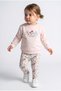 1-4 Years Old Baby Girl Flover Garden Ribbed Leggings Sweat Set Pink