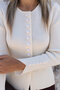 Cream Standard Size Button and Sleeve Detail Cardigan - 4
