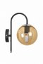 Niva Black Chrome Honey Glass Sconce - 2