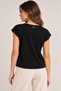 Women's V-Neck Short Sleeve Sporty Stylish Design Curve Blouse - 4