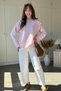 Pink Striped Crew Neck Sweatshirt - 8