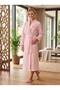 New Season Pink Winter Quilted Shawl Collar Full Length Belted Special Design Long Dressing Gown - 8