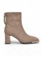 Mink Suede Zippered Thick Heeled Stylish Comfortable Women's Boots Office Event Daily Boots K26-0024-00 - 2