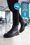 Black Genuine Leather, Fleece Lined, Cold Resistant, Rubber Sole Men's Zippered Boots 6K3859-1000 - 3