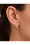 Insieme Zircon Stone Double Ring Look Minimal Steel Xuping Earrings - 2