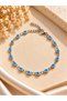 Silver Color Bracelet with Evil Eye Beads (15 cm + 5cm)