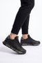 Black Lace-Up Comfortable Memory Foam Sole Men's Walking and Sports Shoes Sneaker 2444 Skin