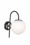 Niva Black Chrome White Glass Sconce - 4