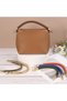 حزام حقيبة يد قصير من الجلد الصناعي بتصميم مضفر مع مشبك ذهبي (عبوة من قطعتين) - 4