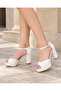 Women's Ankle Strap Low Thick Heeled Stylish Evening Dress Wedding Shoes - 2